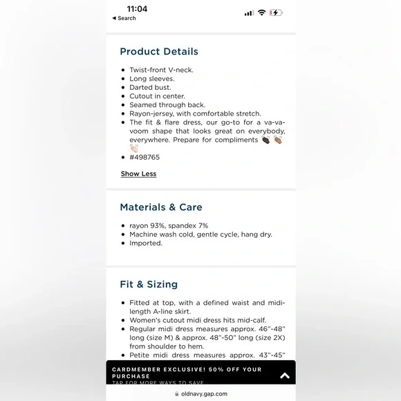 NWOT Old Navy Fit & Flare Twist-Front Cutout Midi Dress 💖 - Picture 6 of 6